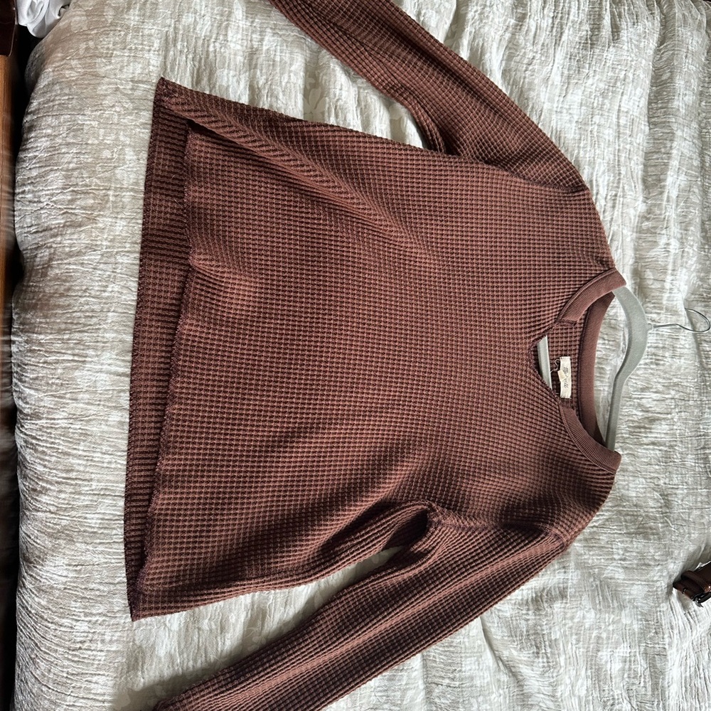Madewell Brown Waffle Knit Top